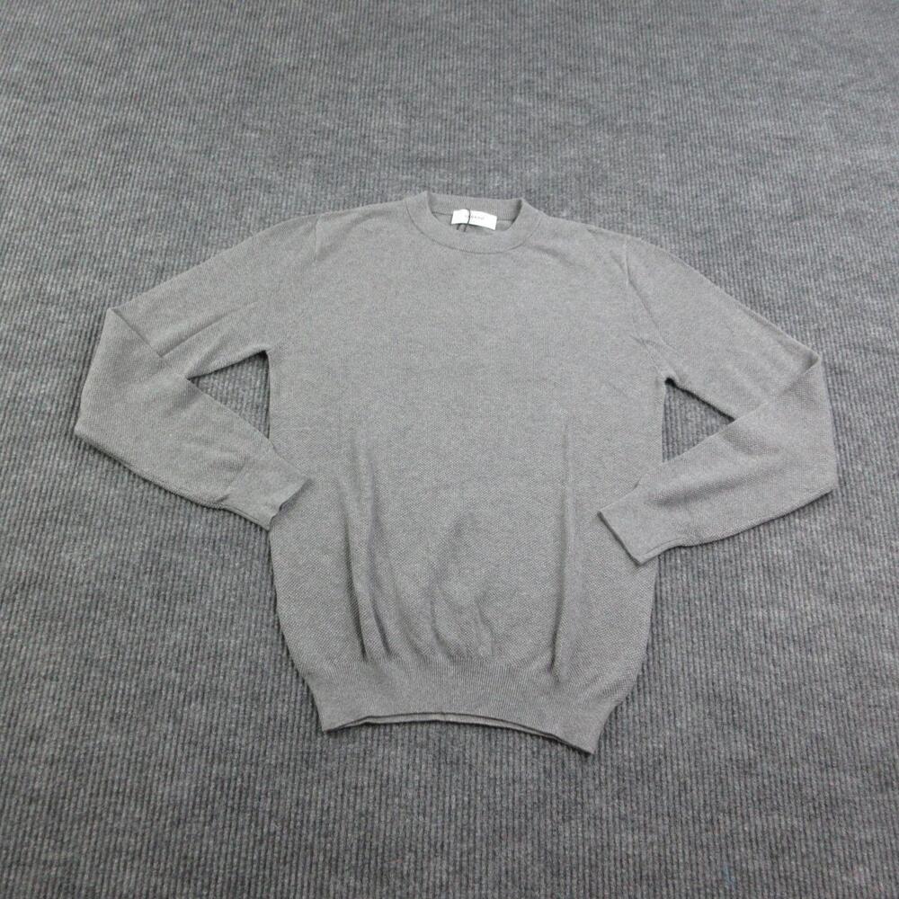 Legend Sweater Mens L Gray Cotton Cashmere Crew Neck Pullover Lightweight NWT